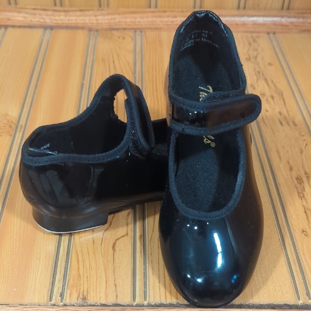 Theatricals Girls Hook & Loop Strap Tap Dance Shoes -  Little Girls Size 10.5
